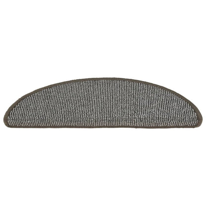 Tapetes de escada 15 peças 56x17x3 cm cinza semicircular