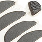Tapetes de escada 15 peças 56x17x3 cm cinza semicircular