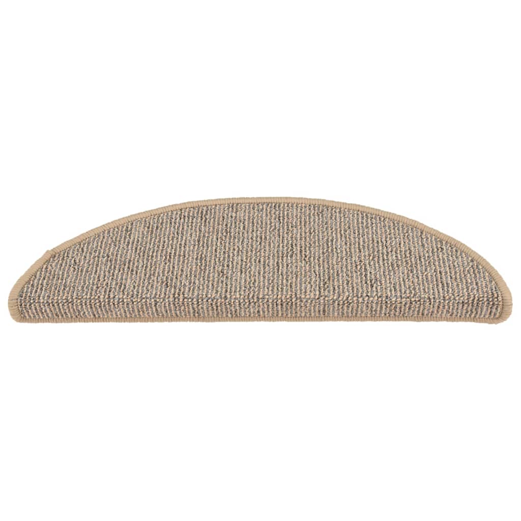 Tapetes de escada 15 peças 56x17x3 cm marrom semicircular
