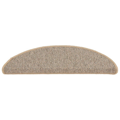 Tapetes de escada 15 peças 56x17x3 cm marrom semicircular