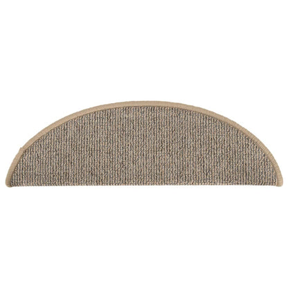 Tapetes de escada 15 peças 56x17x3 cm marrom semicircular