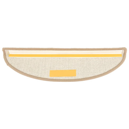 Tapetes de escada 15 peças 56x17x3 cm marrom semicircular