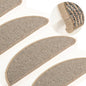 Tapetes de escada 15 peças 56x17x3 cm marrom semicircular