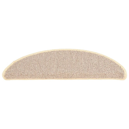 Tapetes de escada 15 peças 56x17x3 cm branco e marrom semicircular