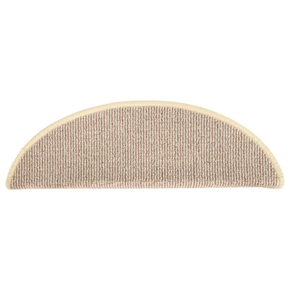 Tapetes de escada 15 peças 56x17x3 cm branco e marrom semicircular