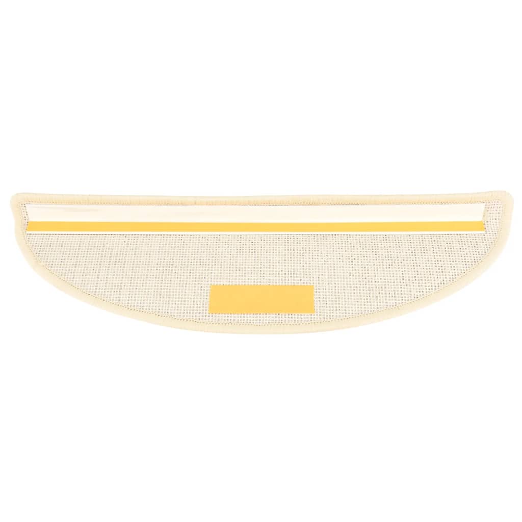 Tapetes de escada 15 peças 56x17x3 cm branco e marrom semicircular
