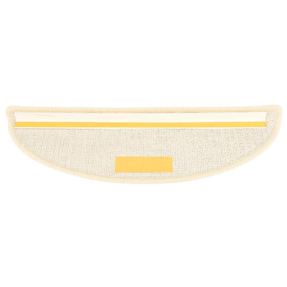 Tapetes de escada 15 peças 56x17x3 cm branco e marrom semicircular