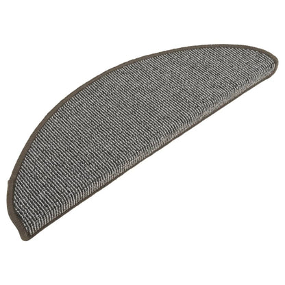 Tapetes de escada 15 peças 65x21x4 cm cinza semicircular grande