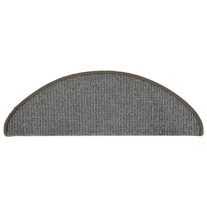 Tapetes de escada 15 peças 65x21x4 cm cinza semicircular grande