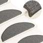 Tapetes de escada 15 peças 65x21x4 cm cinza semicircular grande