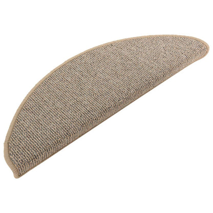 Tapetes de escada 15 peças 65x21x4 cm marrom semicircular grande