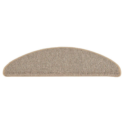 Tapetes de escada 15 peças 65x21x4 cm marrom semicircular grande