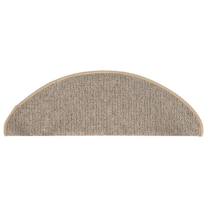 Tapetes de escada 15 peças 65x21x4 cm marrom semicircular grande