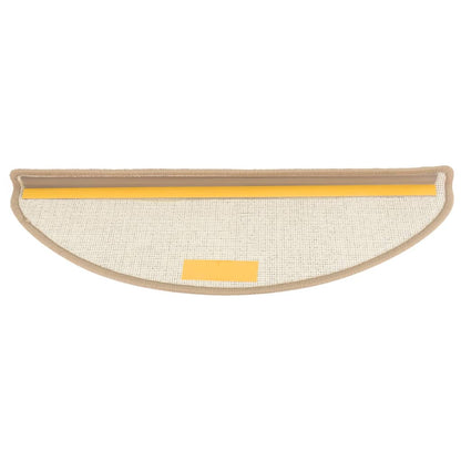 Tapetes de escada 15 peças 65x21x4 cm marrom semicircular grande