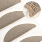 Tapetes de escada 15 peças 65x21x4 cm marrom semicircular grande