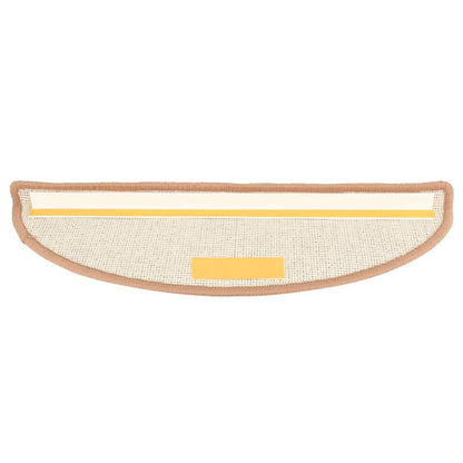 Tapetes de escada 15 peças 65x21x4 cm marrom claro semicircular grande
