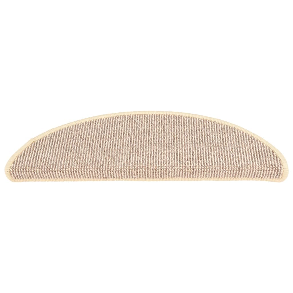 Tapetes de escada 15 peças 65x21x4 cm branco e marrom semicircular grande