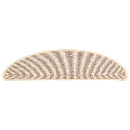Tapetes de escada 15 peças 65x21x4 cm branco e marrom semicircular grande