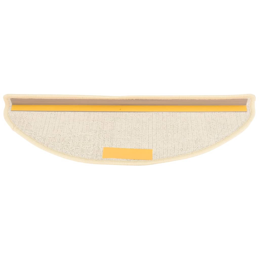 Tapetes de escada 15 peças 65x21x4 cm branco e marrom semicircular grande