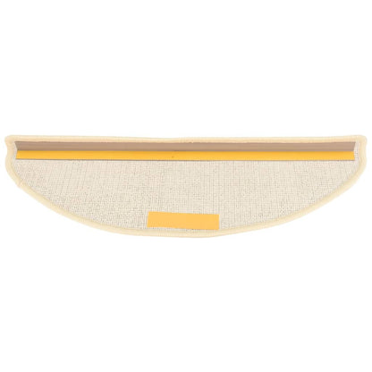 Tapetes de escada 15 peças 65x21x4 cm branco e marrom semicircular grande