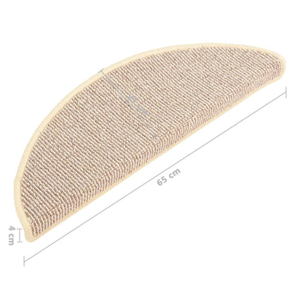 Tapetes de escada 15 peças 65x21x4 cm branco e marrom semicircular grande