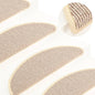 Tapetes de escada 15 peças 65x21x4 cm branco e marrom semicircular grande