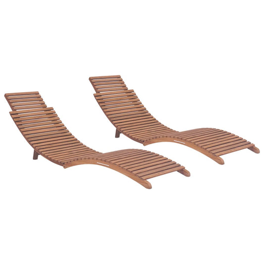 Espreguiçadeiras dobráveis 2 pcs madeira de teca maciça