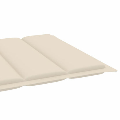 Espreguiçadeiras 2 pcs com almofadão cor creme teca maciça