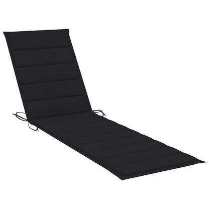 Espreguiçadeiras 2 pcs com almofadão preto teca maciça
