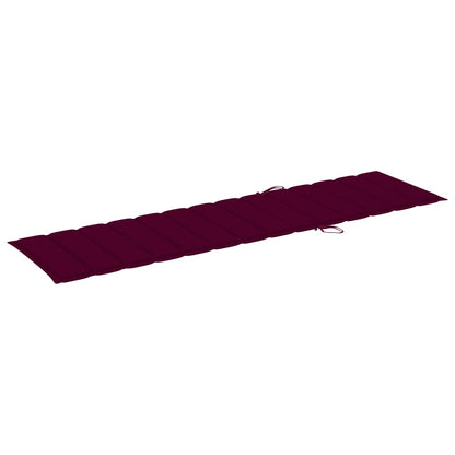 Espreguiçadeiras 2 pcs com almofadão vermelho tinto teca maciça