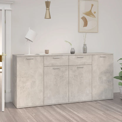 Aparador 160x36x75 cm contraplacado cinzento cimento