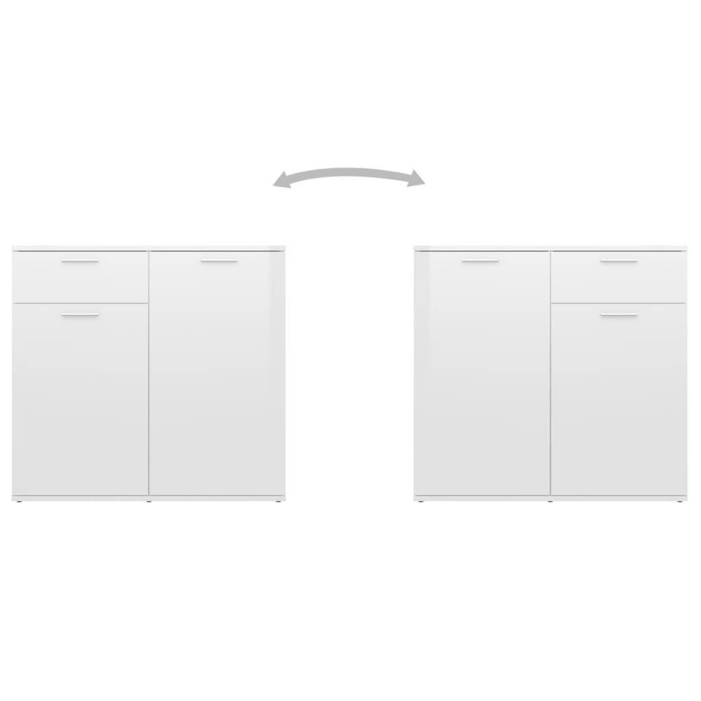 Aparador 160x36x75 cm contraplacado branco brilhante