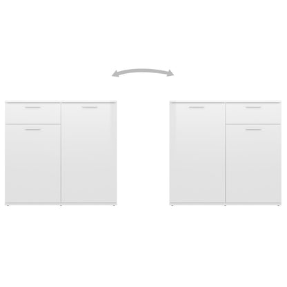 Aparador 160x36x75 cm contraplacado branco brilhante