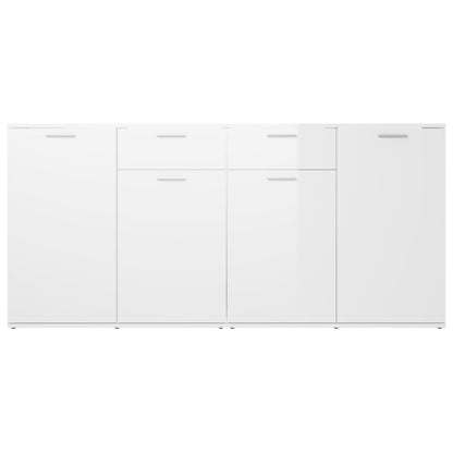 Aparador 160x36x75 cm contraplacado branco brilhante