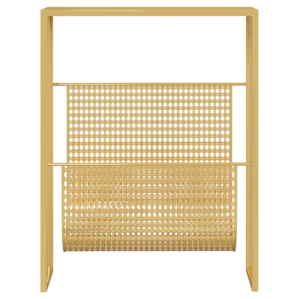 Suporte de revistas 35x15x45 cm aço dourado