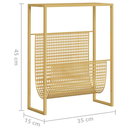 Suporte de revistas 35x15x45 cm aço dourado
