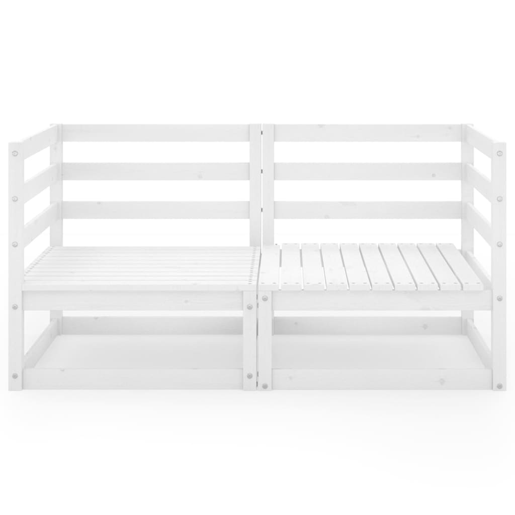 Sofá de 2 lugares para jardim pinho maciço branco