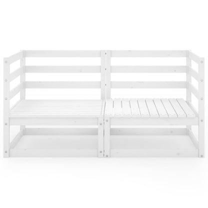 Sofá de 2 lugares para jardim pinho maciço branco