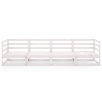 Sofá de 4 lugares para jardim pinho maciço branco