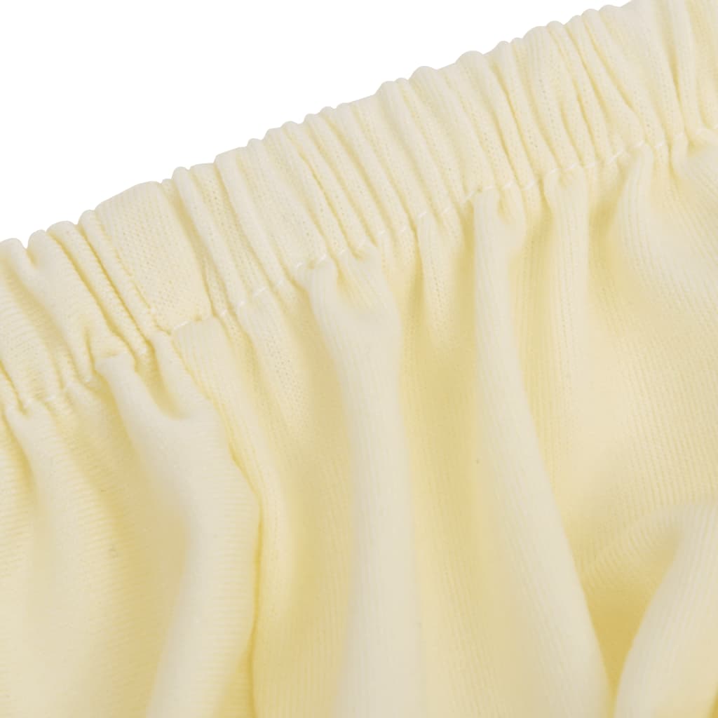 Capa de sofáa elástica jersey de poliéster cor creme