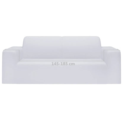Capa de sofá elástica 2 lugares jersey de poliéster branco