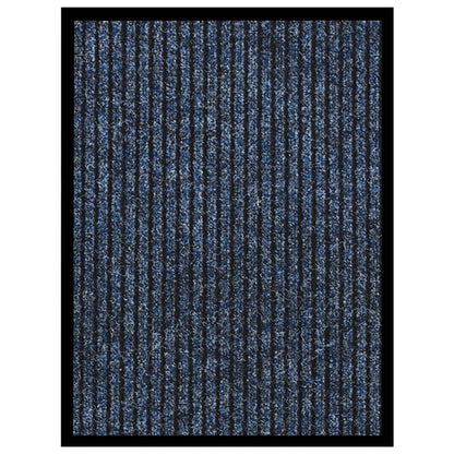 Tapete de porta às riscas 40x60 cm azul