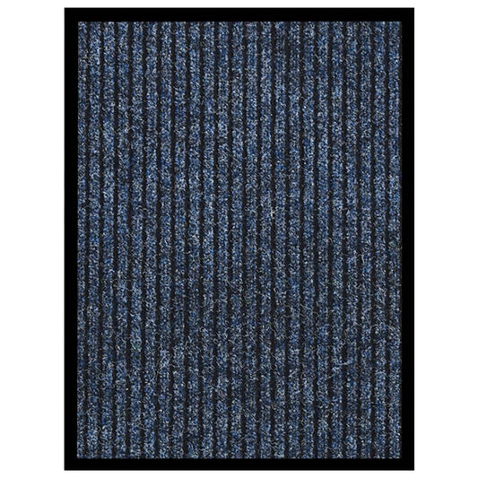 Tapete de porta às riscas 40x60 cm azul