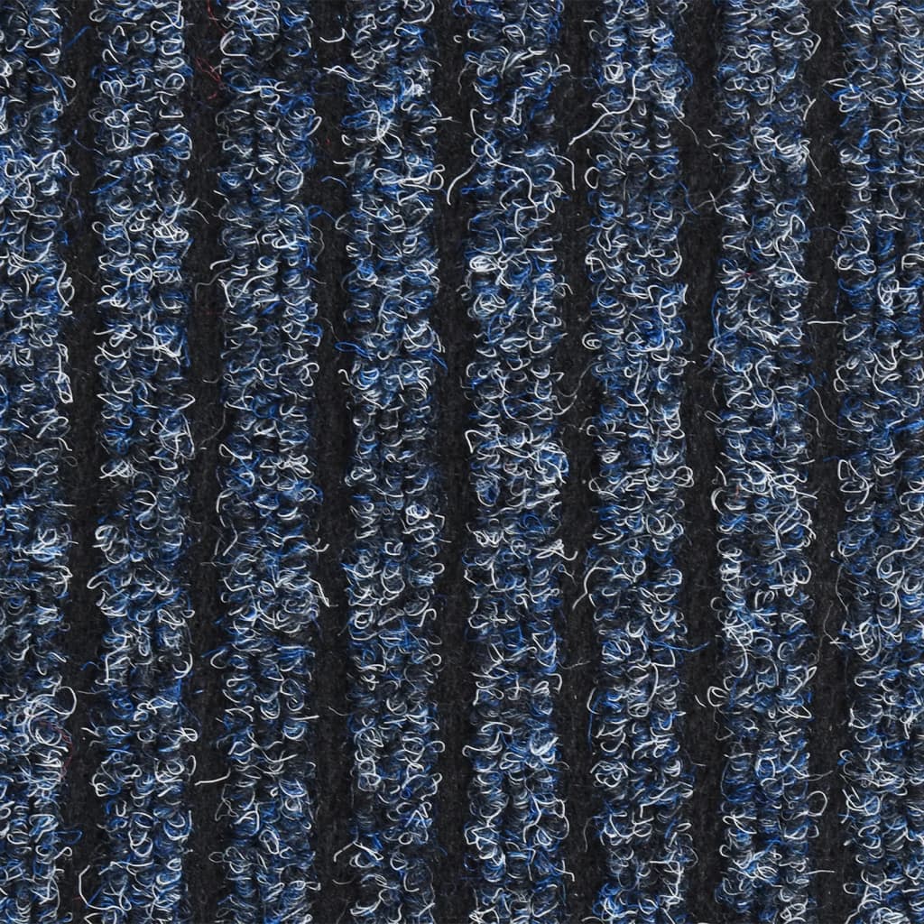 Tapete de porta às riscas 40x60 cm azul