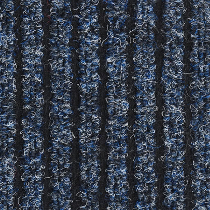 Tapete de porta às riscas 40x60 cm azul