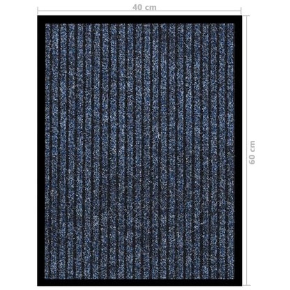Tapete de porta às riscas 40x60 cm azul