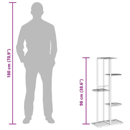 Suporte de vasos c/ 5 prateleiras 43x22x98 cm metal branco