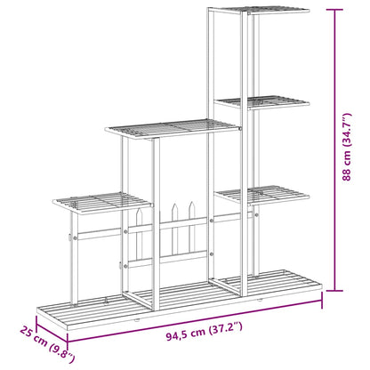 Suporte de vasos 94,5x25x88 cm metal preto