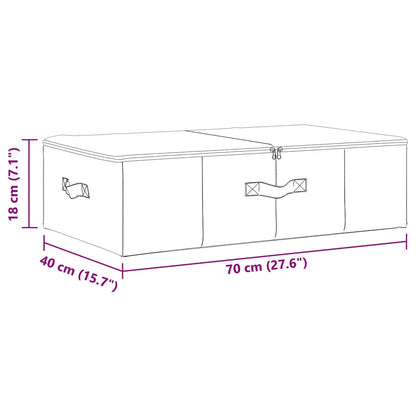 Caixas de arrumação 2 pcs tecido 70x40x18 cm cor creme