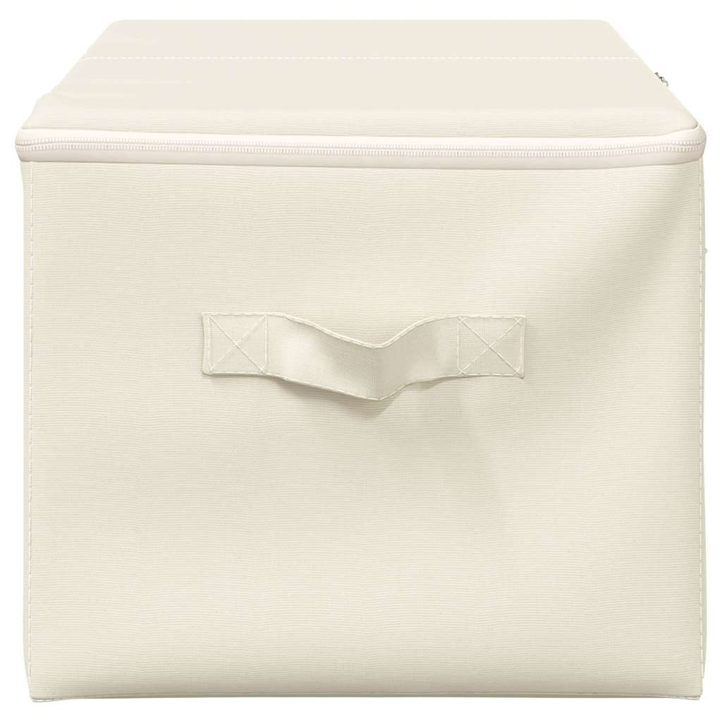 Caixas de arrumação 2 pcs 43x34x23 cm tecido creme